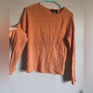 Theory muted orange cashmere sweater, size medium